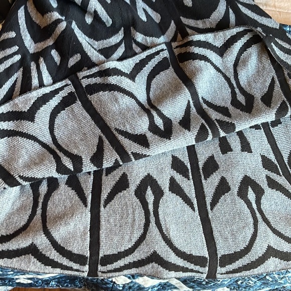 Loft sweater dress short sleeve print cotton viscose blend knit m - Picture 7 of 7